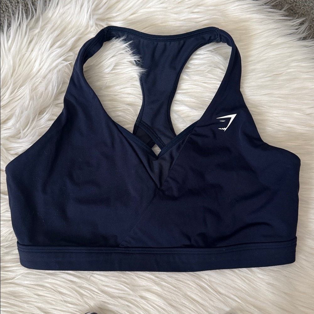 3 Gymshark Women's Sports Bra Set - Black, Green, Navy - Picture 5 of 6